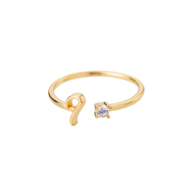 A-Z Initial Letter Rings for Women Adjustable Stainless Steel Ring Female Aesthetic Jewelry
